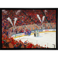 Edmonton Oilers 20x29 Conference Final Celebration - Toile encadree - 31" x 22"-Impression sur toile de qualité supérieure avec bordures enveloppées