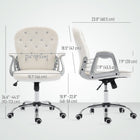Vinsetto - Fauteuil de bureau à hauteur réglable et dossier matelassé - blanc crème-Siège pivotant à 360° pour une mobilité facile et un engagement optimal dans les tâches