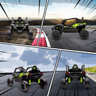Qaba - Camion électrique 12V sous licence KAWASAKI TERYX KRX 2WD à chevaucher - noir-Conception tout-terrain robuste avec suspension arrière pour une conduite confortable et aventureuse 