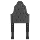 Modway - Augustine Touffe Performance Velvet Tête de lit jumelée, Charbon de bois-Tissu résistant aux taches durable