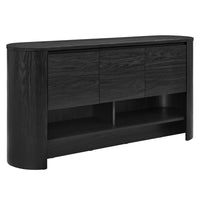 Modway - Duval Ovale de 62 pouces Buffet - Noir-Mélange de bois d’ingénierie
