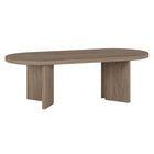Hudson&Canal - Table basse ovale Alma (48 po de largeur) - Chêne gris vieilli-Un design bohème moderne pour votre salon, votre bureau et plus encore