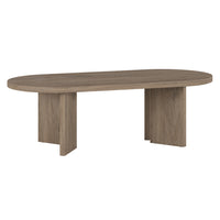 Hudson&Canal - Table basse ovale Alma (48 po de largeur) - Chêne gris vieilli-Un design bohème moderne pour votre salon, votre bureau et plus encore