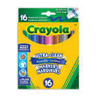 Marqueurs lavables à trait large ultra-propres Crayola, ensemble de 16-Comprend 16 marqueurs lavables ultra-propres à trait large aux couleurs classiques, parfaits pour une salle de classe