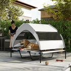 PawHut - Lit pour chien surélevé, lit pour animal de compagnie portable avec auvent - sac-Comprend un sac de rangement pour un transport facile 