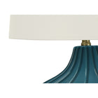 Monarch Specialties - Luminaire - 24 po H Lampe De Table - Céramique Bleue - Abat-Jour Ivoire / Crème - Transitionnel-Il suffit d'un assemblage mineur grâce aux instructions illustrées incluses et à la garantie limitée de 2 ans contre les défauts du fabricant pour une pièce d'accent de haute qualité