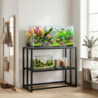 PawHut - Meuble pour aquarium 40 gallons avec étagère de rangement-Les patins réglables au bas empêchent les oscillations dangereuses sur les sols domestiques irréguliers  
