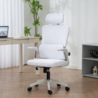 Vinsetto - Fauteuil de bureau haut avec repose-tête rotatif, support lombaire - blanc crème-Le tissu en maille est respirant et doux 