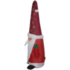 GEMMY - Tomten de Noël gonflable à motif damassé avec chapeau incurvé - 152 cm-Se gonfle automatiquement en quelques secondes et se dégonfle pour un rangement facile