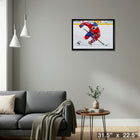 Lane Hutson Montreal Canadiens - Toile encadree - 31" x 22"-Prêt à accrocher - livré entièrement assemblé