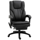 Vinsetto - Chaise de bureau à haut dossier avec repose-pieds et hauteur réglable - noir-2 en 1 : fauteuil de bureau haut de gamme et fauteuil inclinable de massage électrique