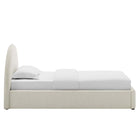 Modway - Resort Tissu rembourré Lit jumeau rond voûté, Ivoire à tissage de bruyère-Cadre en MDF