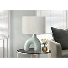 Monarch Specialties - Luminaire - 25 po H Lampe De Table - Céramique Verte - Abat-Jour Ivoire / Crème - Contemporain - Moderne-Interrupteur rotatif pratique qui fonctionne avec une ampoule de 100 W (non incluse) pour éclairer instantanément un salon, un bureau ou une chambre à coucher