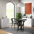 HOMCOM - Buffet haute brillance 28 po L avec 2 tiroirs et 2 portes - blanc haute brillance-Assemblage facile requis 