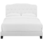 Modway - Amelia Imitation cuir Lit plein, Blanc-Sommier requis (non inclus)