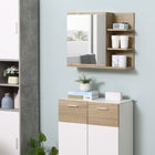 Kleankin - Armoire à pharmacie murale 23,5 po avec miroir - bois naturel-Les étagères à 5 niveaux offrent un espace de rangement suffisant pour vos objets 