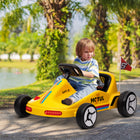 Qaba - Kart à pédales électrique pour enfants 6V 7AH - jaune-Klaxon interactif et musique avec lumières pour des expériences ludiques 