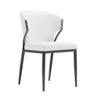 Manhattan Comfort - Lot de 4 chaises de salle à manger modernes Kirsten 52 cm, revêtement similicuir blanc-Siège moelleux rembourré de mousse pour un confort durable