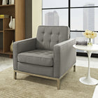 Modway - Loft Tissu rembourré Fauteuil - Granite-Siège et dossier touffés avec boutons