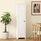 HOMCOM - Armoire de cuisine garde-manger 67 po avec porte de grange - blanc-Conception anti-basculement pour une sécurité accrue 