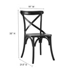 Modway - Gear Fauteuil d’appoint de salle à manger - Noir-Construction en bois d’orme
