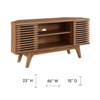 Modway - Render 46 po Meuble TV d’angle, Noyer-Meuble de télévision moderne pour téléviseurs jusqu’à 50 po