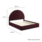 Modway - Solana Arqué Performance Velvet Lit de plateforme complet, Mûrier-8
