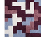 Modway - Andela Mosaïque de blocs imbriqués Tapis de 5 pi l x 8 pi L - Rouge multicolore et bleu clair-Résistant aux taches / Facile à nettoyer