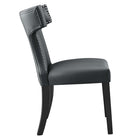 Modway - Curve Cuir végane Chaise à manger - Gris-Pieds en bois massif