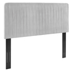Modway - Milenna Chenal Touffé Performance Velvet Tête de lit King/King de Californie, Gris clair-Tête de lit Channel Tufted King/California King