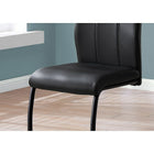 Monarch Specialties - 1123 Chaise - Simili-Cuir Noir/Metal - Paquet de 2-3
