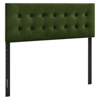 Modway - Emily Velours de performance résistant aux taches Tête de lit Queen size, Vert mousse-Velours de performance résistant aux taches