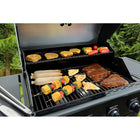 Kenmore - Barbecue au gaz à 4 brûleurs avec brûleur latéral - Tout noir-2 grandes roues avec 2 pieds fixes.