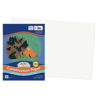 Prang - Papier construction, blanc, 12 po x 18 po, 50 feuilles-Papier de construction épais en bois de pâte mécanique