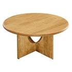 Modway - Rivian Ronde 34 » Table basse - Chêne-Table basse ronde