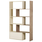 HOMCOM - Bibliothèque d’angle, séparateur de pièce gain de place pour bureau à domicile - chêne-Fabriquée en panneau de particules durable avec une surface traitée, cette étagère est conçue pour durer et est suffisamment solide pour supporter jusqu'à 220 lb 