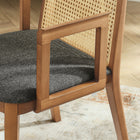 Modway - Monarch Bois et rotin Fauteuil à manger - Gris naturel miel-Glissières de plancher sans marquage
