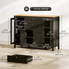 HOMCOM - Buffet 47,25 po L avec 2 tiroirs et 4 portes - brun-Les étagères réglables sur 3 niveaux vous permettent de personnaliser l'espace selon vos besoins 