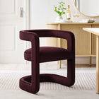 Modway - Winslow Tonneau Performance Velvet Chaise à manger - Mûrier-Rembourrage en mousse dense