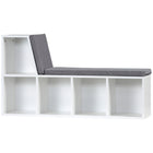 HOMCOM - Bibliothèque avec coin lecture - gris-2 coussins amovibles et détachables pour un nettoyage facile 