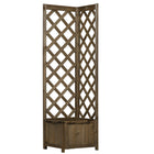 Outsunny - jardinière surélevée avec treillis pour plantes grimpantes - 16 po L x 16 po l x 57 po H - carbonisée-Beaucoup d'espace pour planter des légumes, des fleurs et des herbes
