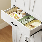 HOMCOM - Armoire de cuisine 72 po avec portes de grange - blanc-Couleur : Blanc 