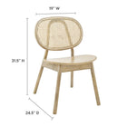 Modway - Malina Fauteuil d’appoint de salle à manger Ensemble de 2 - Gris-CHAISE EN BOIS D’ORME – Cette chaise de salle à manger est réalisée durablement en bois d’orme massif, offrant un magnifique grain de bois pour créer une esthétique organique appréciée. Inclut des calottes de pied non marquées