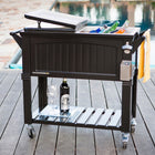 Permasteel - Glacière de patio style mobilier 80 pintes - Noire-Construction en acier peint par poudrage