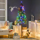 HOMCOM - Sapin de Noël artificiel 6' enneigé avec lumières LED-Les extrémités sont peintes en blanc pour les faire ressembler à de la neige et créer une atmosphère hivernale sans avoir à nettoyer un tas de dégâts  