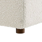 Modway - Commix Boucle rempli de duvet et trop rempli Tissu Ottoman - Ivoire-Capacité de poids des ottomans : 331 lb.