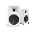 Kanto - Haut-parleurs de référence amplifiés 140 W avec entrées USB-C, RCA et Bluetooth 5.0 - Blanc mat, Paquet de 2-Cône concave en aluminium de 4 po (blindage magnétique)