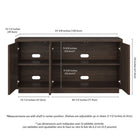 Hudson&Canal - Meuble TV rectangulaire cannelé Hanson pour téléviseurs jusqu'à 55 pouces, couleur aulne brun-Dimensions du produit : 47,5 po L x 15,5 po l x 24 po H