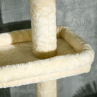 PawHut - Arbre à chat du sol au plafond 91-102 po avec griffoir, maisonnette-lit-Un dispositif anti-basculement est inclus pour plus de sécurité 