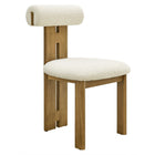 Modway - Torian Tissu Boucle Chaise à manger - Ivoire de chêne français - Ensemble de 2-Assemblée requise